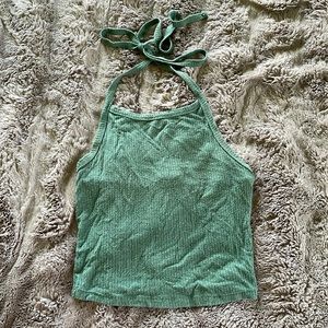 Halter tank, green, XS